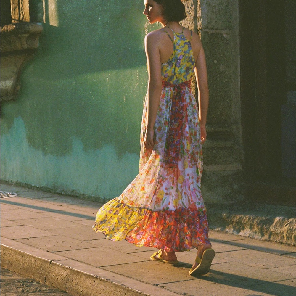 Anthropologie Malibu Floral Maxi Dress
